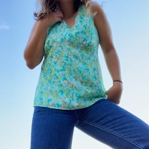 Y2k summer floral tank